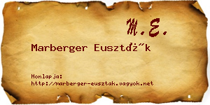 Marberger Euszták névjegykártya